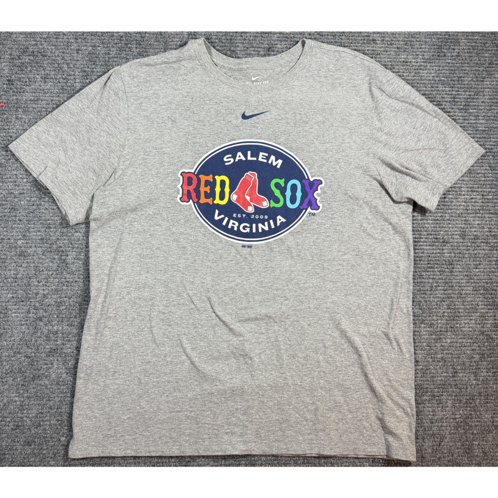 Nike Salem Virginia Red Sox T Shirt Mens XL Gray Short Sleeve Baseball MiLB Logo
